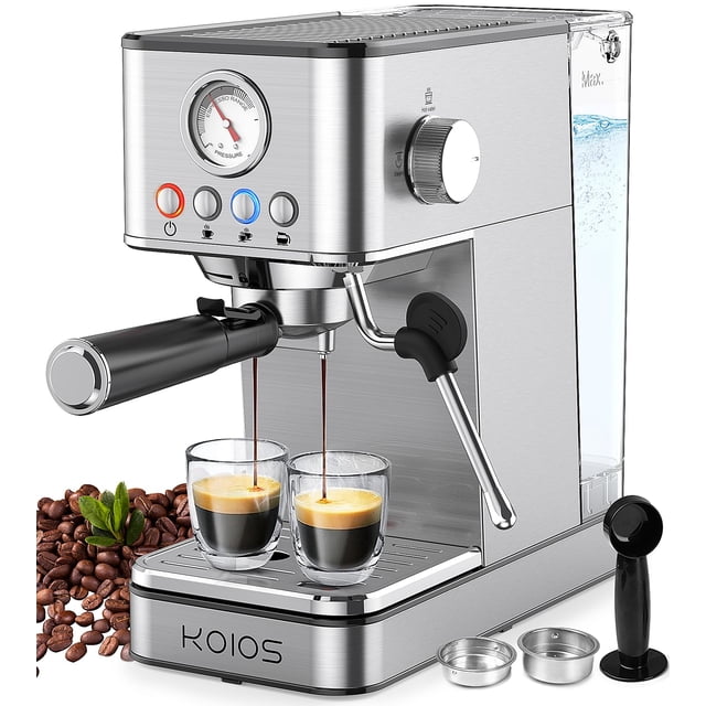 Máquina de café espresso KOIOS mejorada de 1200 W y 20 bar para el hogar