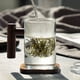 thumbnail image 5 of Taza de té de cristal con la taza de café de cristal de la manija de madera de la taza de té de Infuser y de la tapa, taza de cristal aislada, 5 of 5
