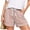 Red, variant on Women's Striped Shorts Drawstring Elastic Waist Bottoms with Side Patch Pockets Cuffed Hem Lightweight Fabric for Beach Daily Walking