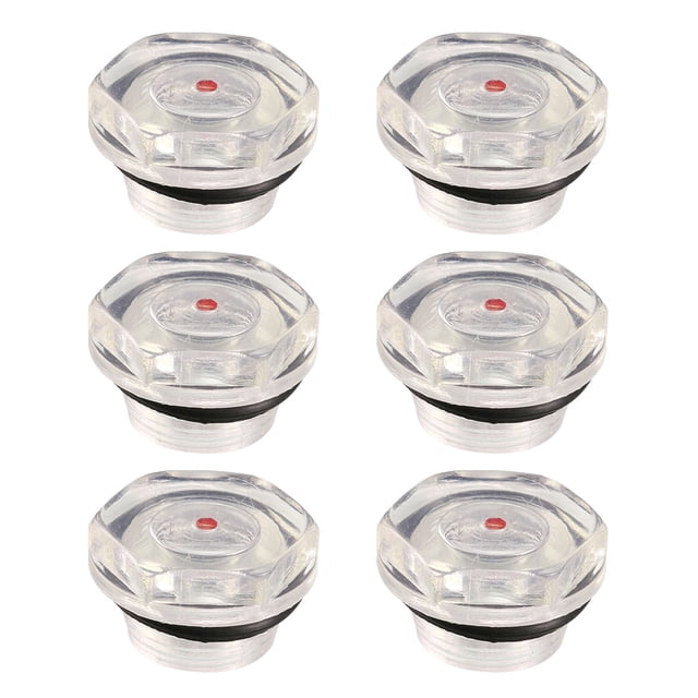 Unique Bargains 6 Pcs Clear Plastic Hex Head 20mm Thread Air Compressor Oil Level Sight Glass