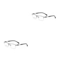 thumbnail image 1 of Guardurnaity Gafas de medio marco de Metal Unisex para hombres y mujeres, gafas miopes de cara grande, gafas sin receta para ordenador diario Plata 2piezas, 1 of 6