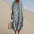 thumbnail image 2 of Ruyang Women's Summer Short Sleeve A-Line Midi Dresses Casual Floral T-Shirt Dress Flowy Beach Sundress with Pockets Plus Size Dress, 2 of 5