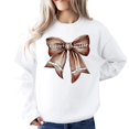 thumbnail image 4 of Football Coquette Bow Sweatshirt for Women and Teens Trendy Game Day Football Ribbon Pullover White Sweatshirt Adult Medium, 4 of 4
