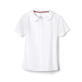 French Toast Girls School Uniform Short Sleeve Modern Peter Pan Collar Blouse, Sizes 4-20 & Plus
