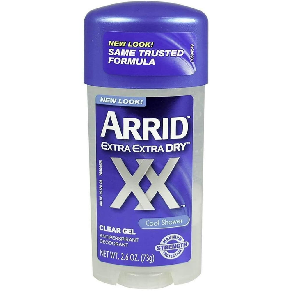 4 Pack Arrid Extra Dry Antiperspirant Deodorant, Clear Gel, Cool Shower, 2.6 oz