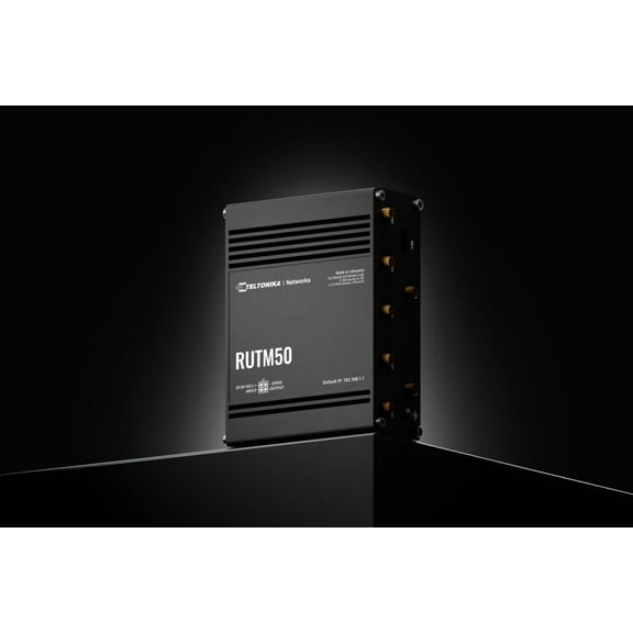 Teltonika RUTM50 Cellular 5G Router; Speeds of up to 3.4 Gbps; Dual SIM with Auto-failover; Backward Compatible with 4G (LTE Cat 19)