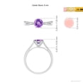 thumbnail image 4 of ANGARA Natural Tapered Shank Amethyst Solitaire Ring with Diamonds in 14K White Gold for Women (Size-6mm) | February Birthstone, Birthday, Anniversary, Jewelry Gift for Women | Natural Amethyst Ring, 4 of 8