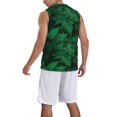 thumbnail image 5 of Easygdp Green Leave Fern Men's Mesh Basketball Jersey Quick Drying Sleeveless Shirts Fitted Muscle Tank Tops Sport Round Neck T-Shirt - Small, 5 of 9