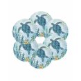 thumbnail image 7 of 13 Inch Round Placemats Set of 6, Teal Green Sea Turtle Non Slip Heat Insulation PP Table Mats, Coastal Summer Beach Seaweed Washable Place Mats for Kitchen Dining Party Table Decor, 7 of 7