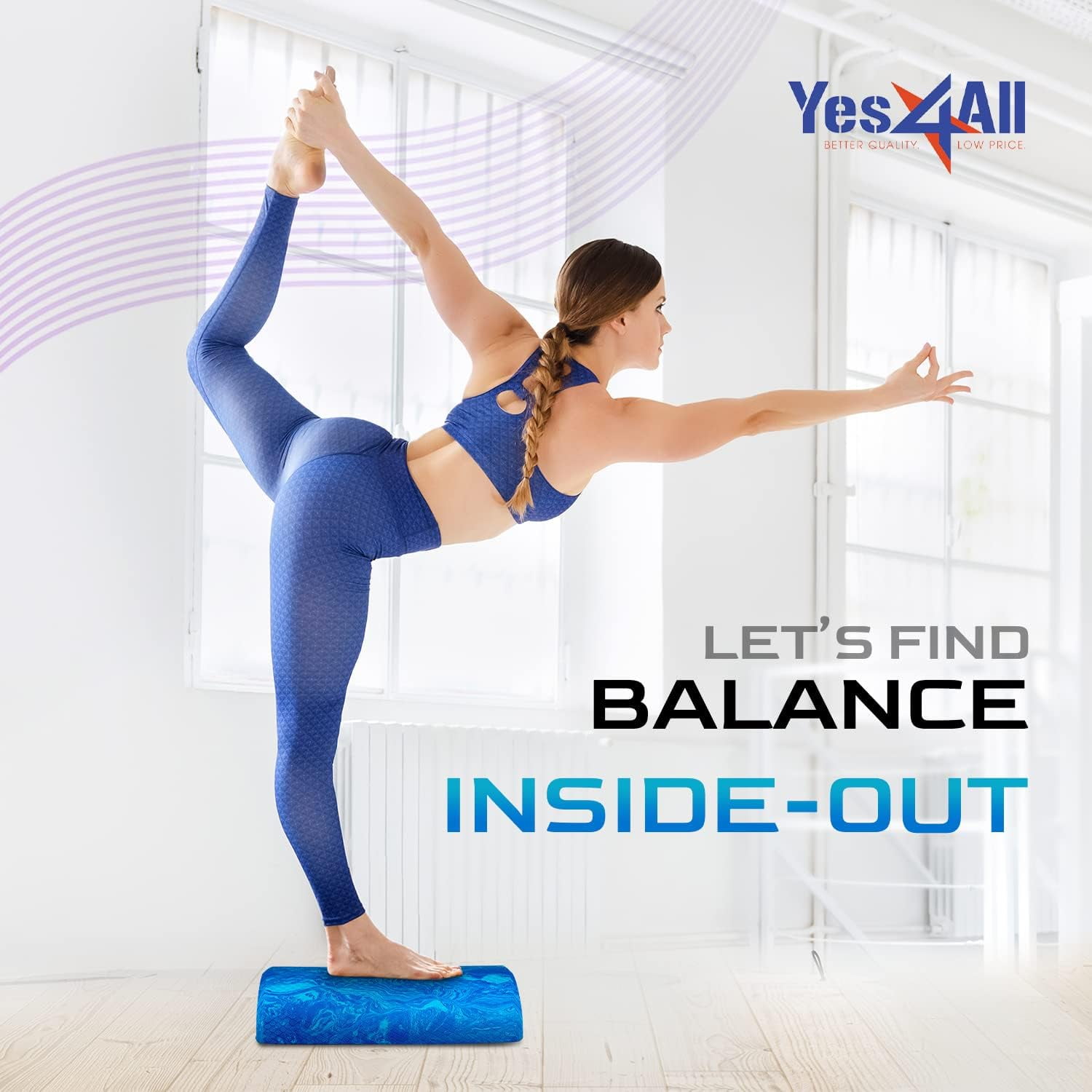 Yes4All Half Roller EVA - Blue - 36 inch