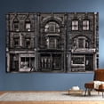 thumbnail image 5 of "Historic Brownstone Trio" Buildings Frameless Reverse Printed Tempered Art Glass Wall Art, 5 of 9
