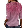 thumbnail image 7 of Abstract Geometric Print Top for Women, Crew Neck Half Sleeve Loose Fit Tunic Blouse - Lightweight Casual Summer Tee Shirt Pink S, 7 of 7