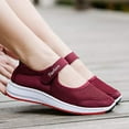 thumbnail image 5 of Missfiona Womens Mary Jane Sneakers Walking Shoes Breathable Granny Flat Work Shoes(5,Red), 5 of 6