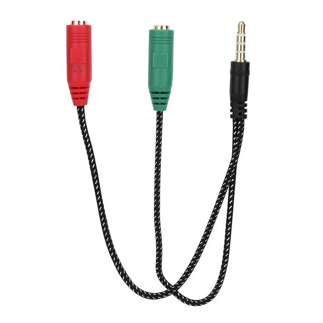 Adaptador de micrófono para auriculares, 1 en 2, macho a hembra de 3,5 mm, divisor de audio para pareja