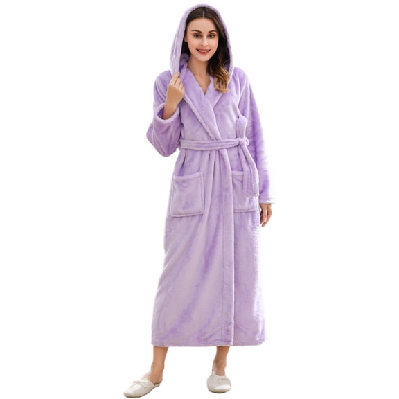 Richie House Women's Fleece Robe with Hood RHWN2233
