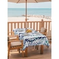 thumbnail image 2 of Outdoor Tablecloth with Umbrella Hole for Patio/Picnic/Party/Camping, Blue Weeping Eucalyptus Waterproof Table Cloth Rectangle Table Cover Washable, Spring Summer Farmhouse Leaves (60"x 84"), 2 of 8