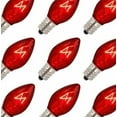 thumbnail image 3 of C7 Transparent Red 130V 5W Bulbs 25ea, 3 of 4