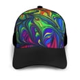 thumbnail image 3 of Naloa Pride Rainbow Adult adjustable Print Baseball Hat, Patchwork curved brim baseball capfor Men and Women, One Size, 3 of 5