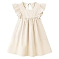 thumbnail image 4 of Tranfacy Robes pour Filles Enfants Sans Manches Couleur Unie Épaules Dénudées Col Rond Princesse Tenue de Fête pour Ados Enfants, 4 of 6