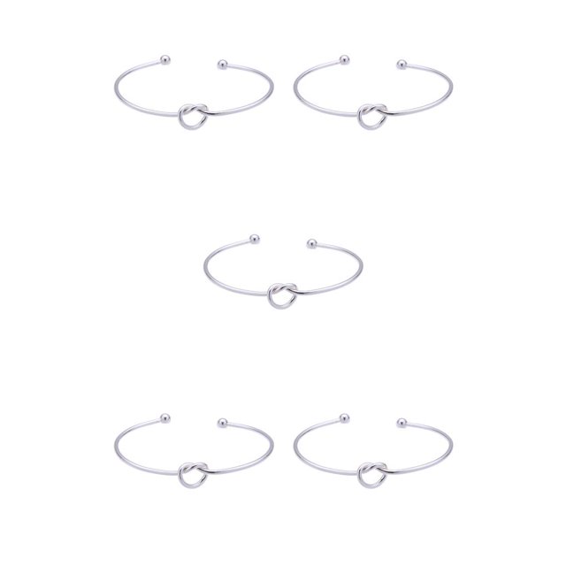 Minnieouse de metal Encanto Estilo simple Chicas Brazalete abierta Decoración del cuerpo Accesorio de moda Pulseras Brazalete Plata Plata 5piezas Minnieouse CBP234433