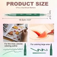 thumbnail image 2 of Uxcell Dual Brush Markers, Lake Green Fine and Brush Tip Pen for Coloring, 6Pcs, 2 of 6