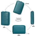 thumbnail image 5 of Badiya Genuine Leather Credit Card Holder RFID Small Zipper Card Case Wallet for Women & Men, 5 of 8