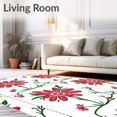 thumbnail image 2 of ODIKA 2'x3' Machine Washable Non-Slip Area Rug, Elegant Blossom Hooking Seasonal Supply High Traffic Rug with Pad, Red, 637832, 2 of 8