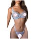 thumbnail image 3 of Lencería sexy para mujer Bordado floral Malla Perspectiva Tentación Babydoll Ropa interior Bragas Calzoncillos Ropa de dormir Traje Fridja nalpqowj42258, 3 of 9