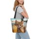thumbnail image 2 of Fotbe Relaxing Cat With Orange Juice Bolsa de Playa con Estampado, Bolsa de Hombro, Bolsa de Mano Espaciosa, Bolsa de Viaje Ligera, Bolsa de Compras Versátil, 2 of 6