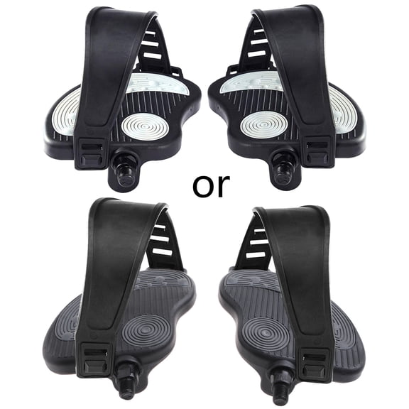 1 Pair Exercise Bike Pedals with Strips, Stationary Recumbent Bike Pedals for Indoor Exercycle Bike, Bike