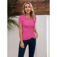 thumbnail image 5 of Womens Cutout Tops Fashion Sexy Short Sleeve Lightweight Slim Fitted Tops Tshirts, 5 of 6