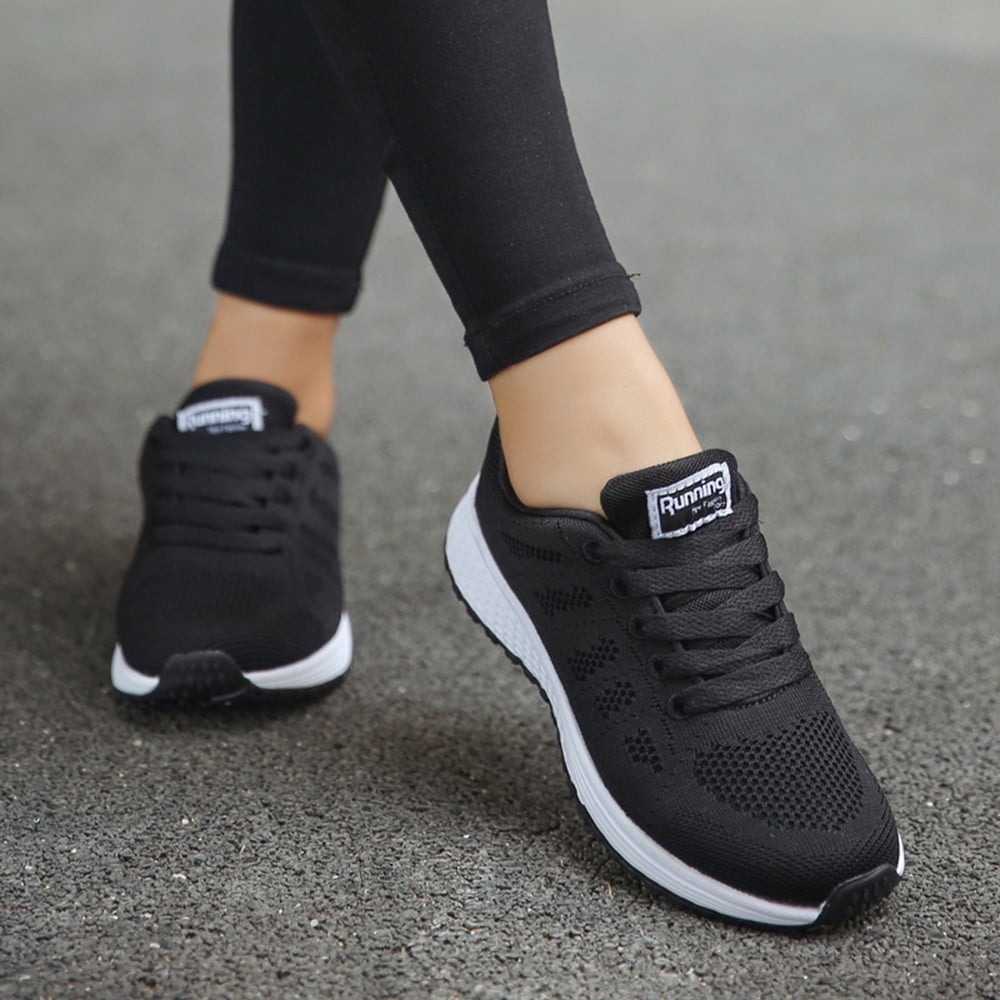 Mepaouo Women Foam Sneakers Lace-Up Cushion Soft Sole Running Shoes Wide Width Fashion Hiking Shoes