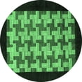 thumbnail image 1 of Ahgly Company Indoor Round Abstract Emerald Green Modern Area Rugs, 7' Round, 1 of 4