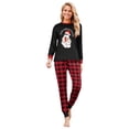 thumbnail image 3 of Matching Family Christmas Pajamas Christmas Ghost Print Long Sleeve T Shirt and Plaid Pants Holiday Pjs Soft Sleepwear Loungewear, 3 of 6