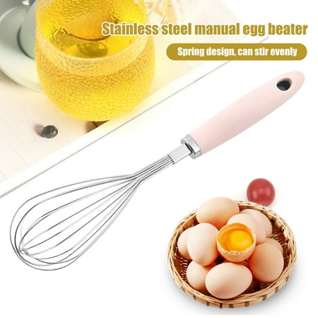 

GROFRY Egg Beater Rustproof Anti-deformed Non-slip Easy to Clean Food Grade Fast Beating Stainless Steel Good Grip Manual Whisk Bakery Supplies