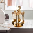 thumbnail image 2 of Metal Swan Base Holder with 6 Teaspoons for Dessert Alloy Gold Creative Ice Cream Coffee Gold, 2 of 9