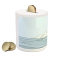 thumbnail image 2 of Vintage Boat Piggy Bank, Doodle Style Sailing Freedom Concept with Ocean Waves Boat and Clouds, Ceramic Coin Bank Money Box for Cash Saving, 3.6" X 3.2", Pale Blue Cream, by Ambesonne, 2 of 4