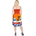 thumbnail image 2 of HAPPY BAY Women's Boho Beach Backless Smocked Mini Flowy Dress Tube Top Strapless Dresses for Women L-XL Summer Flame, Seashore, 2 of 3