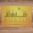 thumbnail image 6 of Ambesonne Austin Jigsaw Puzzle, Minimal Texas Linear Skyline, Heirloom-Quality Fun Activity for Family Durable Cardboard, 1000 pcs, Yellow and Orange, 6 of 6