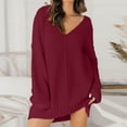 thumbnail image 2 of CAICJ98 for Women Women'sry Oversized Crew Neck Pullover Sweater Mini Dress Red,XXL, 2 of 5