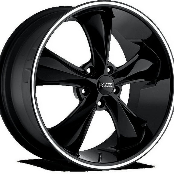 Foose 1PC Aluminum Rim F104 LEGEND 20X10in Gloss Black Milled Finish, F10420007355