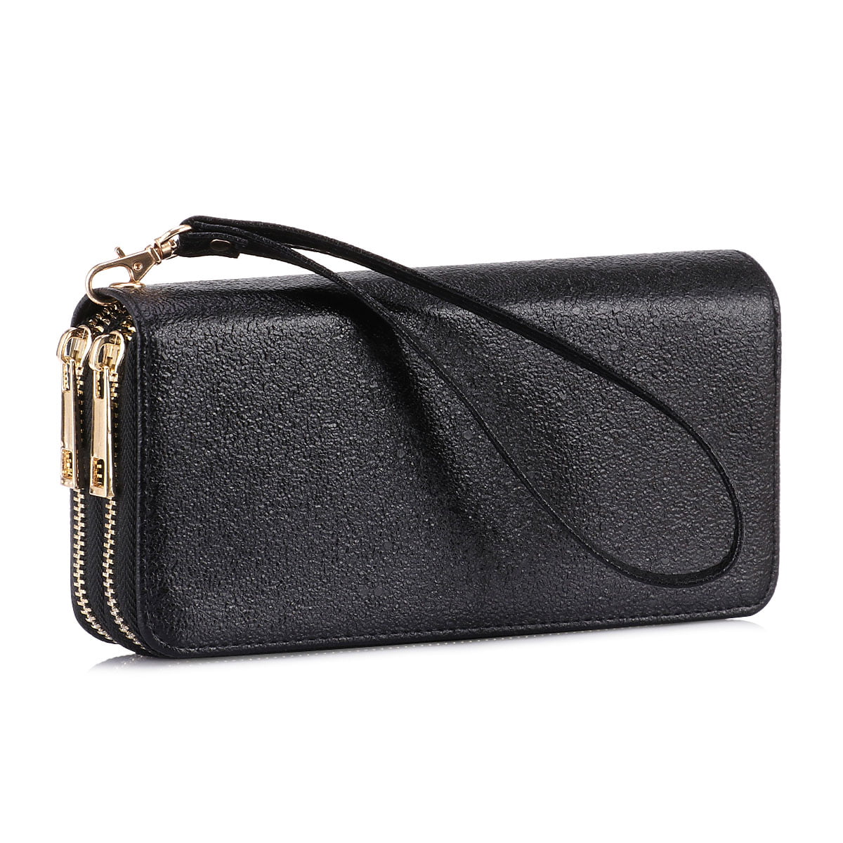 Kawell - Women&#39;s RFID Blocking Pu Leather Double Zipper Around Wallet Long Clutch Large Travel ...