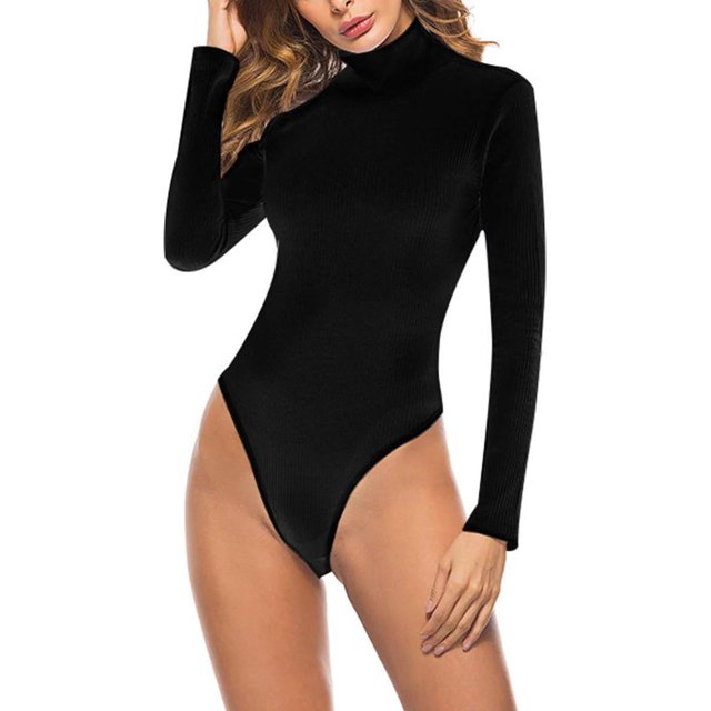 Jollymoda Hauts à Manches Courtes pour Femmes Justaucorps Basique à Col en V Lingerie