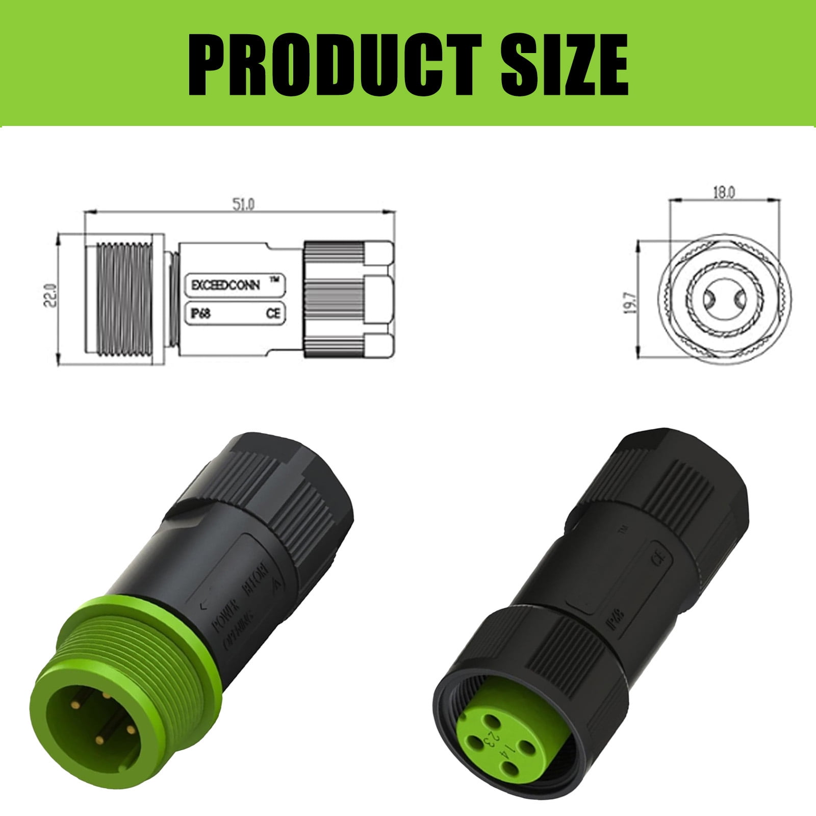 10pcs 4 Pin Male Terminals Block Secure Connection for Outdoor Industrial Durability