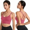 thumbnail image 4 of Prolriy Sports Bras for Women High Support Womens Back Sport Bras Padded Strappy Cropped Bras for Yoga Workout Fitness Bras High Impact Sports Bras for Women, Womens Bras Watermelon Red XXL, 4 of 5