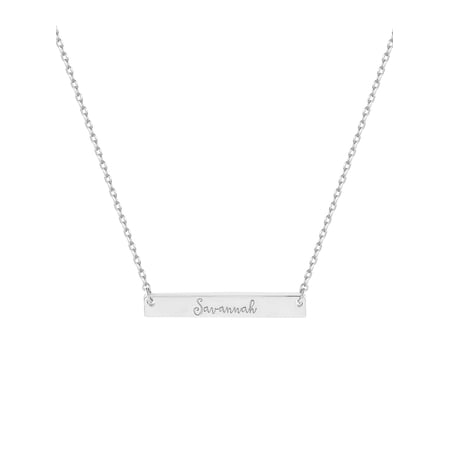 Personalized Planet Sterling Silver Mini Bar Name Necklace ,Women's