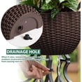 thumbnail image 3 of Yahome Semicircle Hanging Flower Pot for Outdoor 1 Pcs Imitation Rattan Plant Baskets Plastic Wall-Mounted Wall Planter Container with Drainage,for Porch Garden Balcony Fence (Brown), 3 of 7