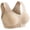 Khaki, variant on Jamicy Women's Sports Bra Solid Color Comfortable Push Up Lift Bra Support Front Closure Breathable Bodysuit Highly Elastic