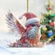 thumbnail image 4 of Fiudx Llavero de Cristal de Diamante, Colgante de Acrílico Brillante, Diseño Único de Gorro de Papá Noel, Brillante Decoración Navideña, Ideal para El Hogar o El Coche, Duradero y de Alta Calidad, In, 4 of 6