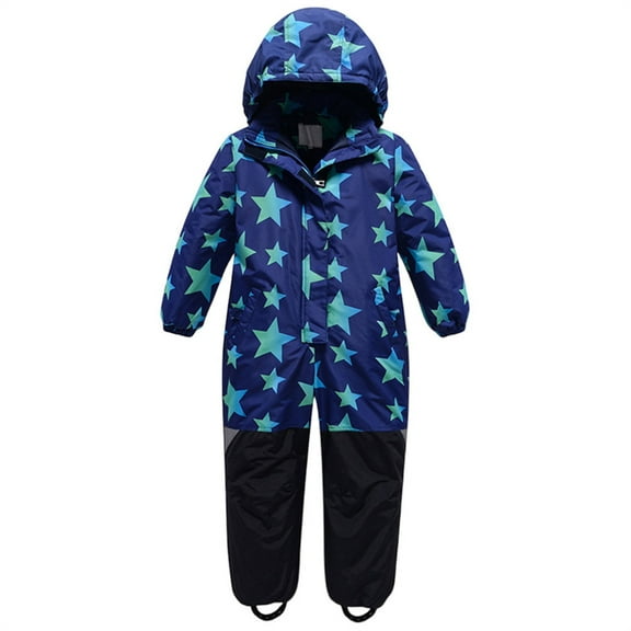 Otqutp Snowsuit Baby Boys Girls Thickened Ski Suit Warm Overall Jumpsuit Toddler Waterproof Windproof Snowboarding Ski Suits